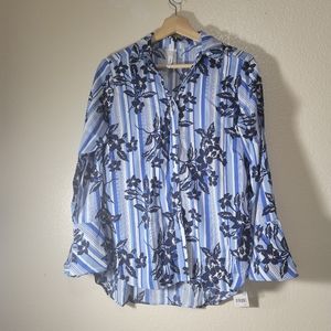 NY Collection  Floral Print Bell sleeve